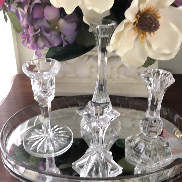 4 vintage crystal candle holders - Picture 2 of 5